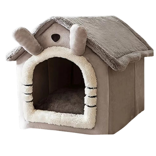 Plush indoor cat tent Meow Mansion with removable cushion