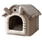 Plush indoor cat tent Meow Mansion with removable cushion