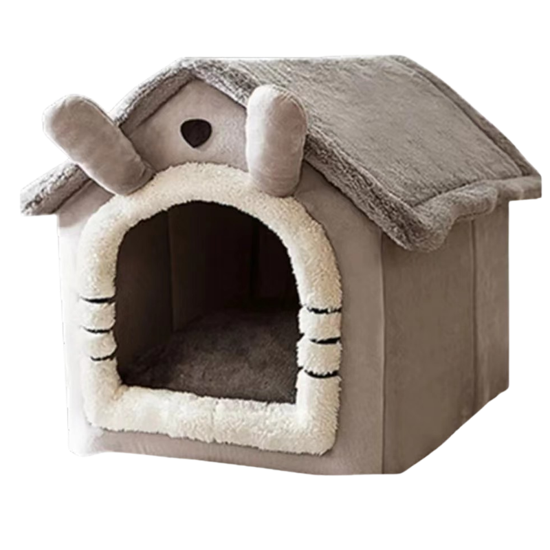 Plush indoor cat tent Meow Mansion with removable cushion