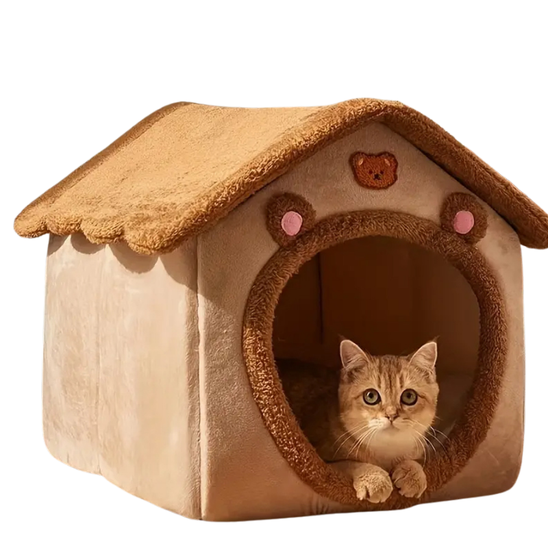 Mini cat tent Meow Mansion — cozy cat camper tent indoors